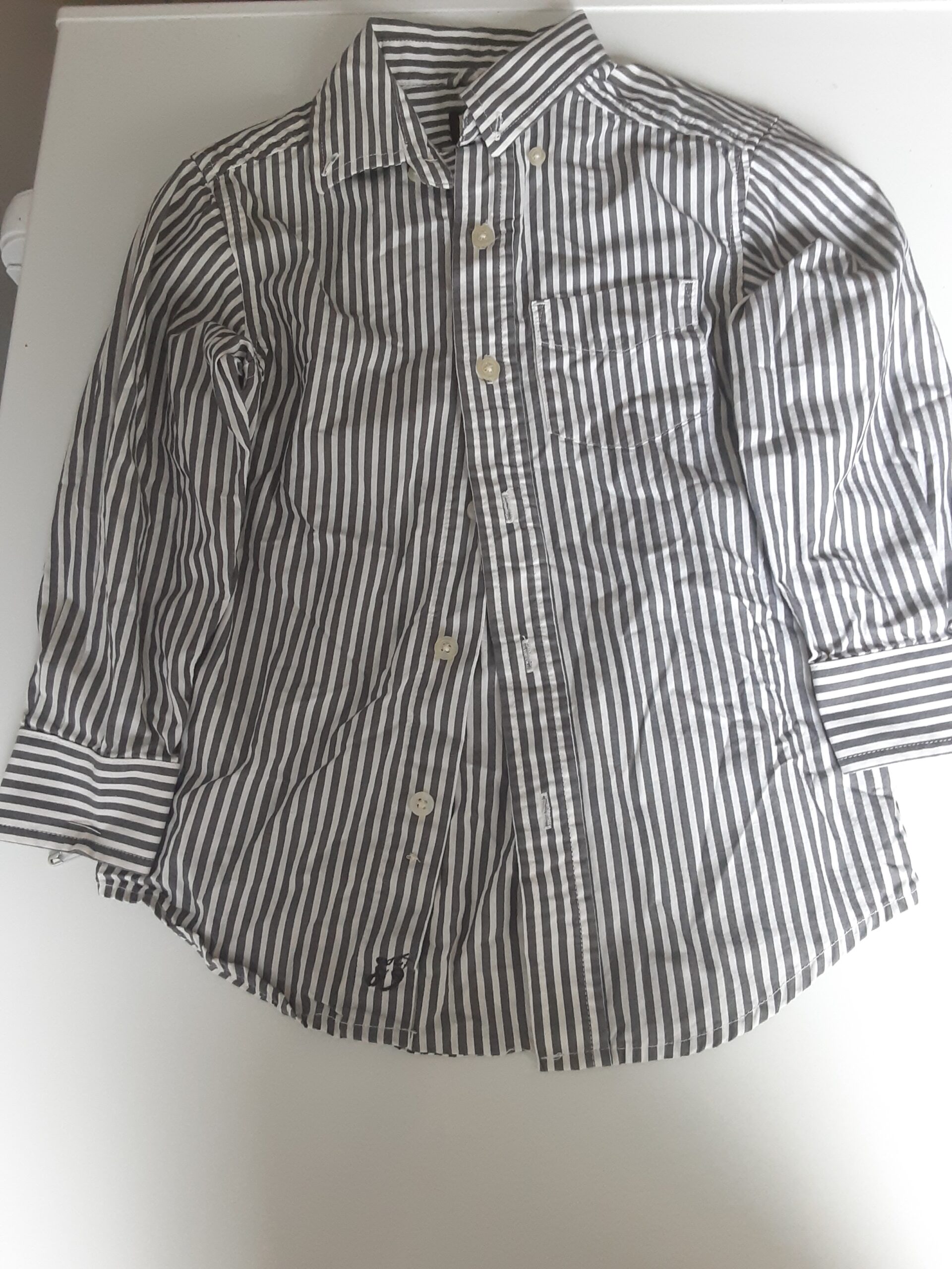 Long Sleeved tee grey and white striped